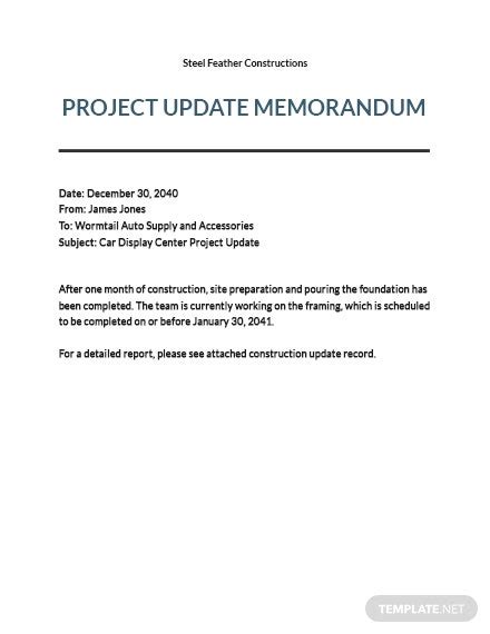 Construction Project Memo Template In Word