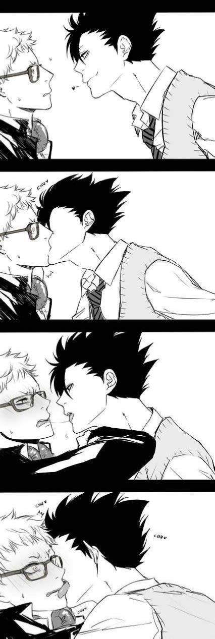 Rule 34 Gay Haikyuu Kissing Kuroo Tetsurou Licking Staring Into Eyes Tsukishima Kei 7642033