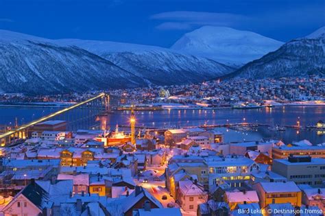 Downtown Tromsø In Winter With Tromsdalstinden In The Background