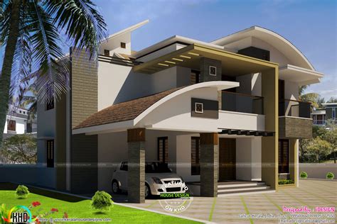 Modern Curved Roof Home Kerala Design Jhmrad 136255