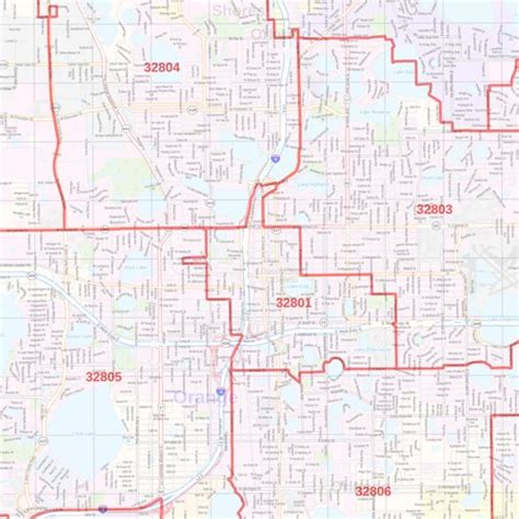 Greater Orlando Zip Code Map United States Map