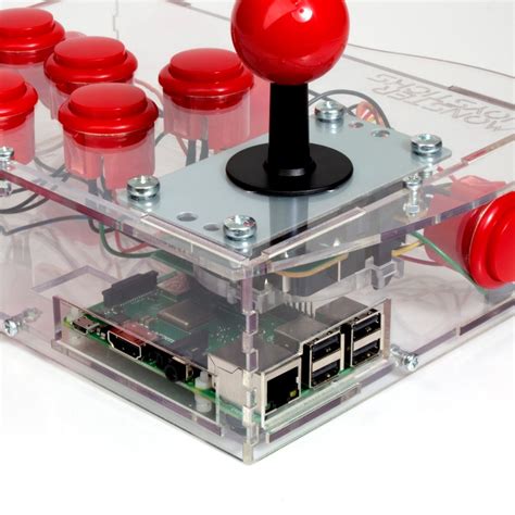 Clear Basic Arcade Controller Kit For Raspberry Pi Cherry Red