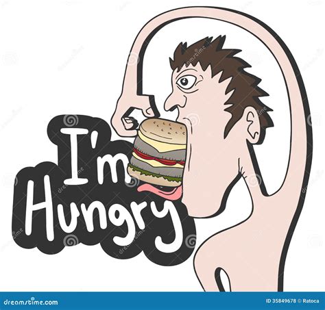 Hungry Man Stock Vector Illustration Of Fattening Hamburger 35849678