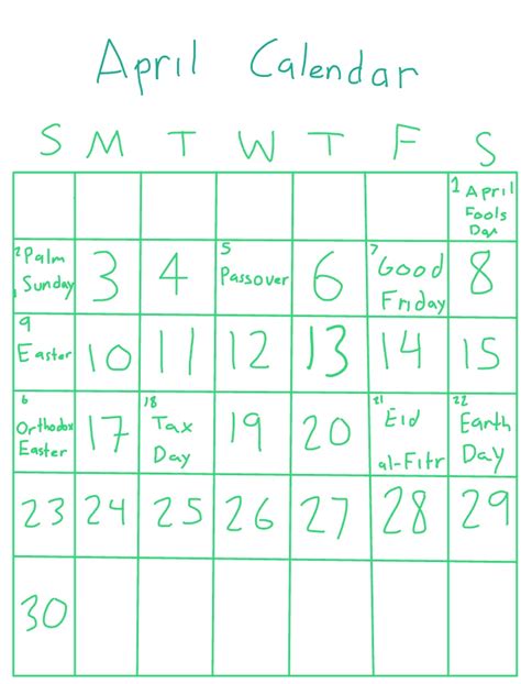 April Calendar 2023 Notability Gallery