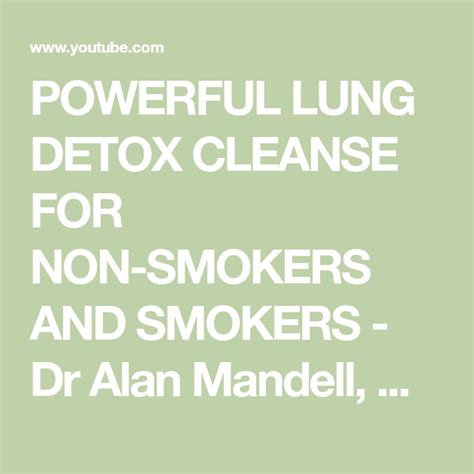 Powerful Lung Detox Cleanse For Non Smokers And Smokers Dr Alan