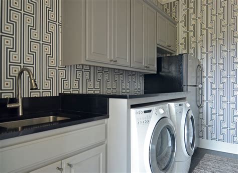 Pretty Sarah Richardson Wallpaper Laundry Room Eclectic With Jonathan