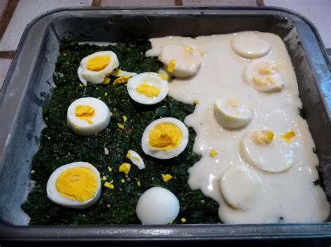 V EPINARDS AUX OEUFS DURS ET BECHAMEL