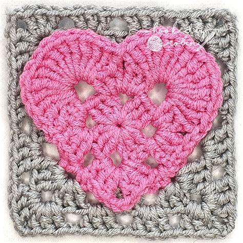 Crochet Granny Heart Square Hooked By Robin