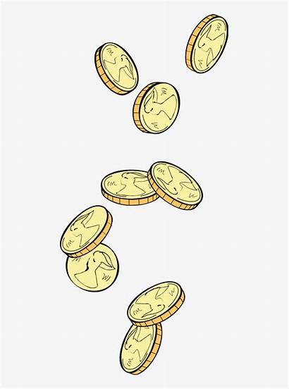 Coins Falling Many Transparent Pngkey