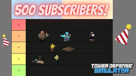 Ranking All Tds Towers 500 Subscriber Special Youtube