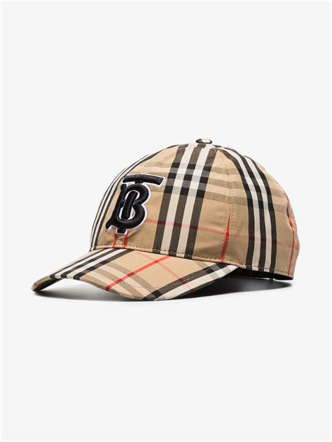 Burberry Beige Monogram Motif Vintage Check Baseball Cap Browns