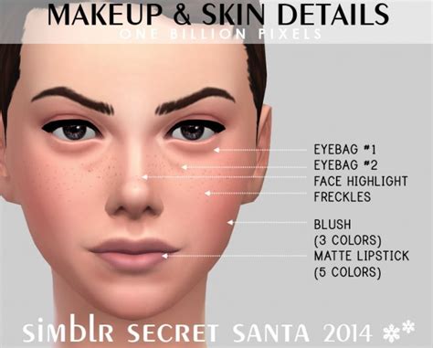 Makeup And Skin Details And Tank Top At One Billion Pixels Sims 4 Updates