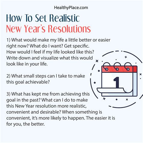 How To Set Realistic New Years Resolutions Healthyplace