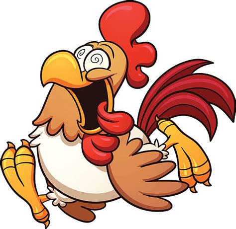 Cartoon Of The Crazy Chicken Illustrations Royalty Free Vector