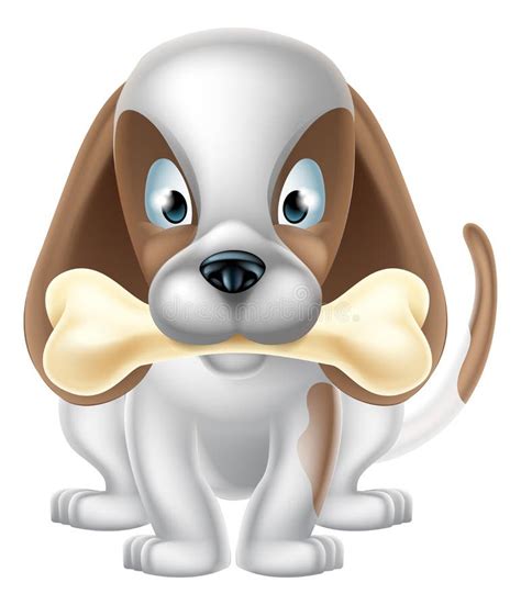 Cartoon Dog With Bone Stock Vector Illustration Of Cute 69937721