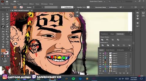 Cartoon Speedart Tekashi Ix Ine Adobe Illustrator Youtube