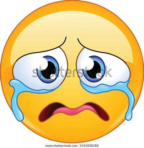 Sad Emoji Emoticon Crying Bitterly Stock Vector Royalty Free 1565838280