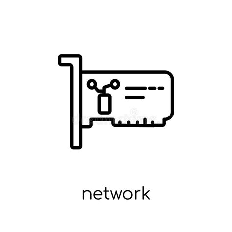 Icône De Network Interface Card Ne Linéaire Plat Moderne à La Mode De