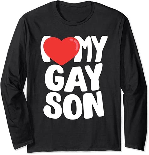 i love heart my gay son long sleeve t shirt clothing shoes and jewelry