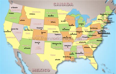 Map Of Usa Capital Cities Topographic Map Of Usa With States