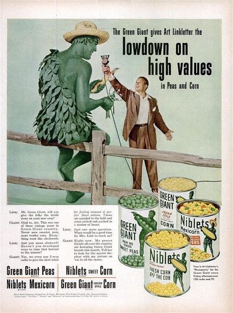 1952 Jolly Green Giant Advertisement And Oklahomas Fire Etsy Green