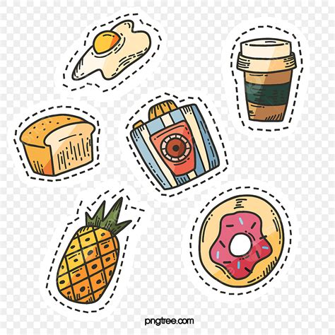Hand Drawn Stickers Png Transparent Hand Drawn Cute Little Objects