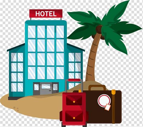 Free Download Hotel Cheap Vacation Icon Hotels And Coconut Trees