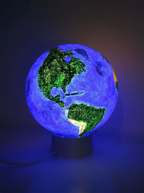 Globe Blue Planet Lamp Earth Night Light Bedside Lamp Etsy In 2021