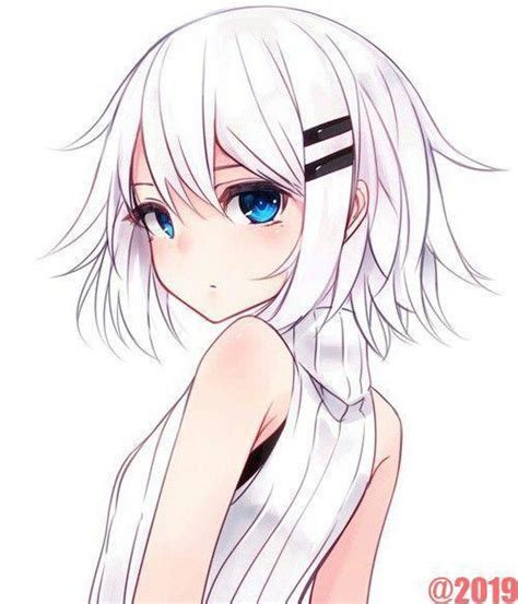 Anime Girl With Blue Eyes And White Hair