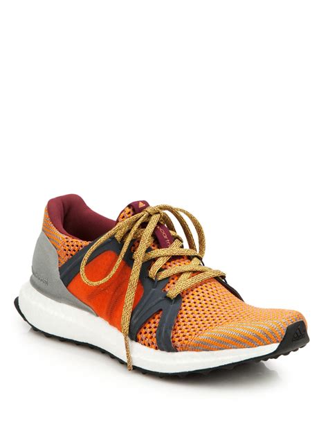 Adidas By Stella Mccartney Ultra Boost Lace Up Sneakers In Orange Lyst