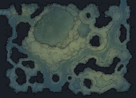 The Pooling Caverns A 44x32 Cave Map With Underground Lake Rbattlemaps