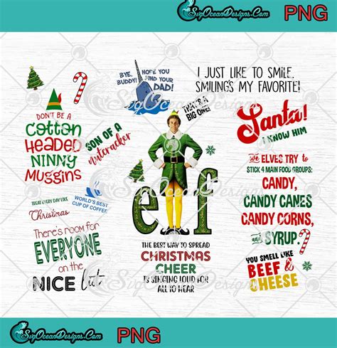 elf i just like to smile smiling s my favorite christmas quote png digital download svg
