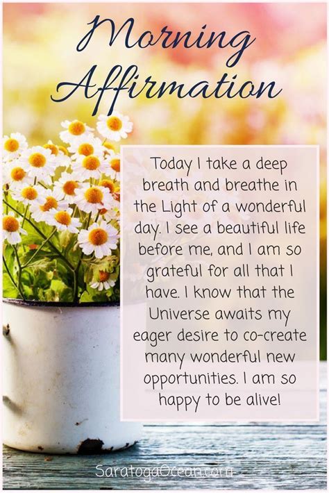 Morning Affirmation Daily Positive Affirmations Morning Affirmations