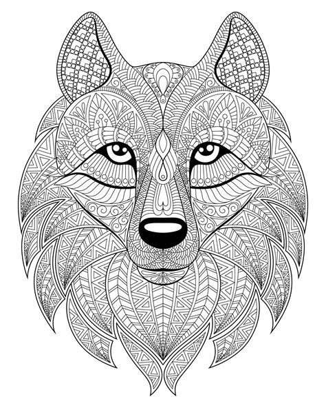 On august 30, 2019september 6, 2019 by coloring.rocks! Wolf head complex patterns - Wolves Adult Coloring Pages