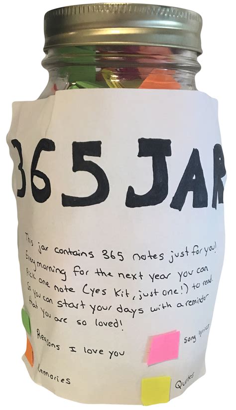 You could also do a 100 things we love about you jar, should you still have trouble coming up with enough items. 365 Why You Are Awesome Jar / 365 Love Quotes In A Jar For ...