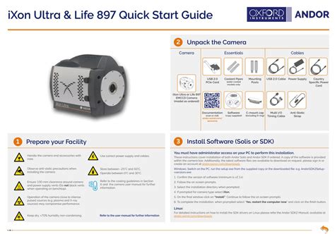 Oxford Instruments Andor Ixon Ultra 897 Quick Start Manual Pdf Download