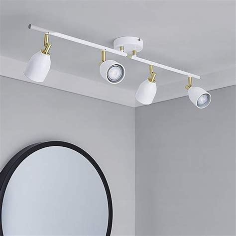 Although spotlights make great directional lighting for kitchens and. Clio 4 Light White Spotlight Bar | Spotlight, Ceiling ...