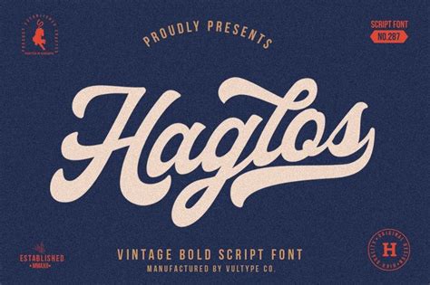 Haglos Bold Script Font Bold Script Font Script Fonts Vintage Fonts