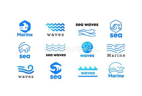 Water Wave Logo Elegant Ocean Wave Silhouette Flat Style For Corporate