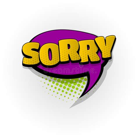 Sorry Comic Text Collection Pop Art Style Vector Speech Bubble With