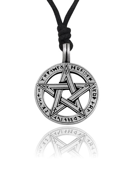 Unique Pentagram Five Pointed Star Silver Pewter Charm Necklace Pendant