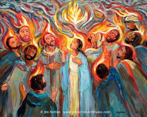 Pentecost Art Print Fire Of The Holy Spirit On Disciples Etsy Hong Kong