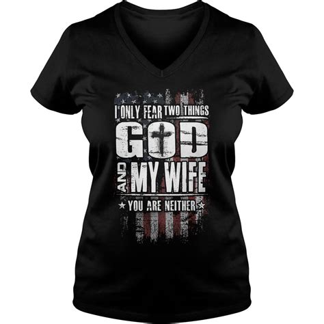i only fear two things god and my wife shirt premium tee shirt