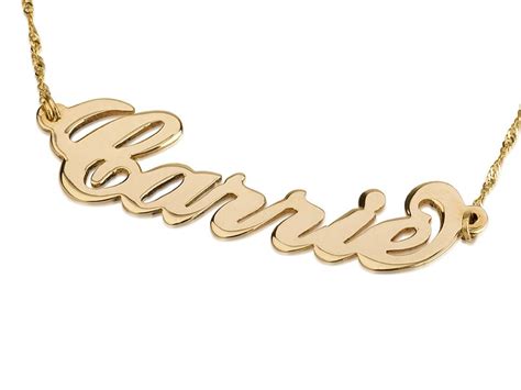 carrie name necklace in real gold 10k from sex and the city tv show