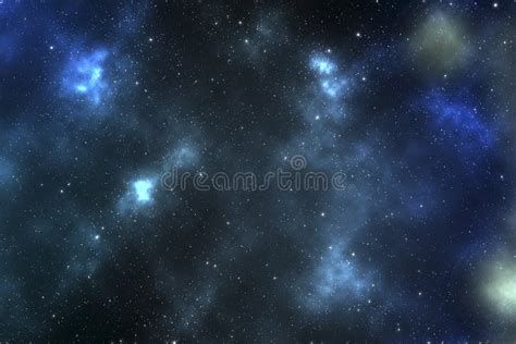 Space With Light Blue Nebula Stock Illustration Illustration Of Dark