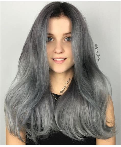 Smoky Gray Hair Color Fashion Style