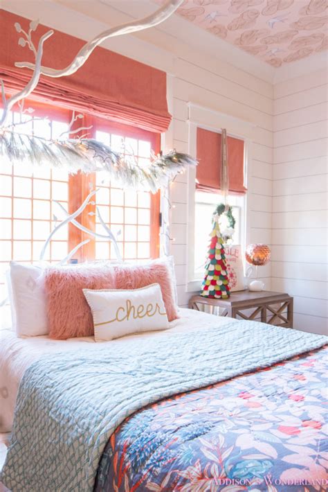 A Little Christmas Decor In Addisons Coral Girls Bedroom With Shaw
