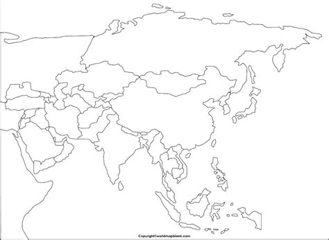 Printable Blank Map Of Asia