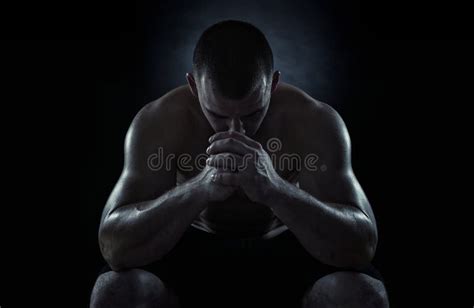 One Man Exercising Thai Boxing Silhouette Stock Image Image Of