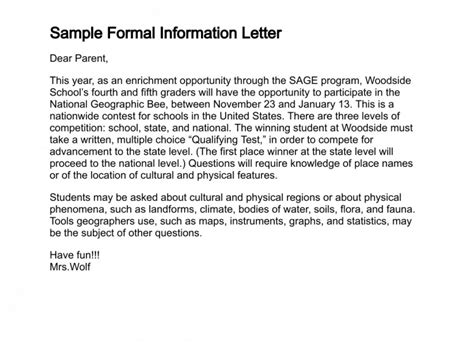 8 Sample Information Letters Writing Letters Formats And Examples